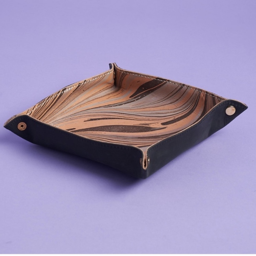 Tribe Alive Marbled Leather Dish - New in Pack
